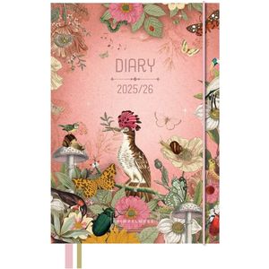 Pimpelmees academic diary 18 months 2025 - 2026 Terra Botanica - Peach
