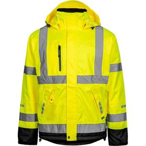 Geel/zwarte Hi-Vis Regenjas van Lyngsøe Rainwear S