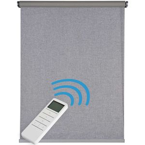 Storesdeco - Motorgecontroleerd Opaco blackout, afstandsbediening, Grijs Grijs 180x250 cm