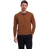 FALKE Basic New Merino V-Neck elegante klassieker wol trui heren bruin - maat S