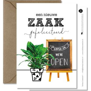 Tallies Cards - greeting  - wenskaarten - Zaak - Plant  - Set van 4 ansichtkaarten - felicitatie - nieuwe baan - nieuwe zaak - promotie - Inclusief kraft envelop - 100% Duurzaam