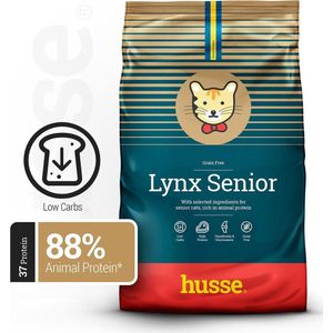 Husse Opus Lynx Senior - Graanvrij Kattenvoer, Graanvrije Kattenbrokken, Kattenvoeding Droogvoer - 7 kg