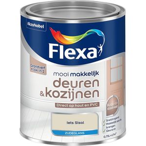 Flexa - Mooi Makkelijk Deuren & Kozijnen Zijdeglans - Muurverf - Iets Sisal - Mengverf - 0.75 Liter