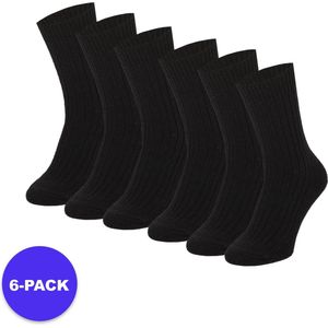 Apollo (Sports) - Noorse Wollen Werksokken - Zwart - Maat 43/46 - 6-Pack - Voordeelpakket