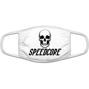 Speedcore mondkapje | muziek | festival | hardcore | grappig | gezichtsmasker | bescherming | bedrukt | logo | Wit mondmasker van katoen, uitwasbaar & herbruikbaar. Geschikt voor OV