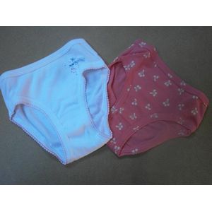 Petit Bateau - 2 Pack - Slip - Onderbroek kers - Meisje - 12 jaar 150