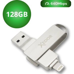 Xedor - Lite - USB-stick - 128 GB - Lightning- en USB-A 3.2 Gen 1