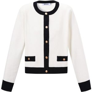 Chique cardigan - klassiek vest - nieuwe collectie - herfst/winter - dames - wit - maat L/XL