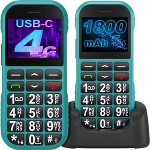CRLYN® Senioren Mobiele Telefoon 4g - Senioren GSM - Groen