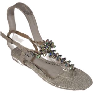PINKAI-SLIPPER-SILVER-STRASS -LUXE VOETBED-SIZE 36