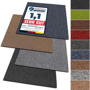 FLOORDIREKT Tapijttegels Moscow - 50x50cm - Zelfklevend - 4 Delige Set - 1m² - Slijtvaste Tapijtvloer met Hoogwaardige Lussenpool voor Thuis & op Kantoor - Antistatisch met Bitumen Rug - Donkerbruin