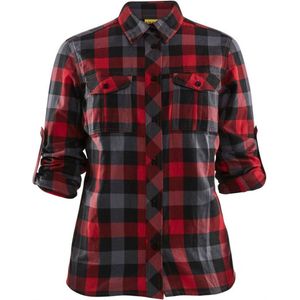 Blaklader Dames overhemd flanel 3209-1152 - Rood/Zwart - XS