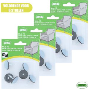 GLEITGUT 4 x Teflon glijders om te schroeven, vierkant, 22 x 22 mm, PTFE meubelglijders, 5 mm dik