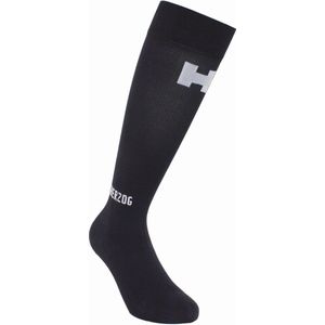 Herzog PRO Compressiekousen Zwart/Zilver - Maat 4-Long – Beenlengte: 39.1-46 cm – Schoenmaat: 45-48