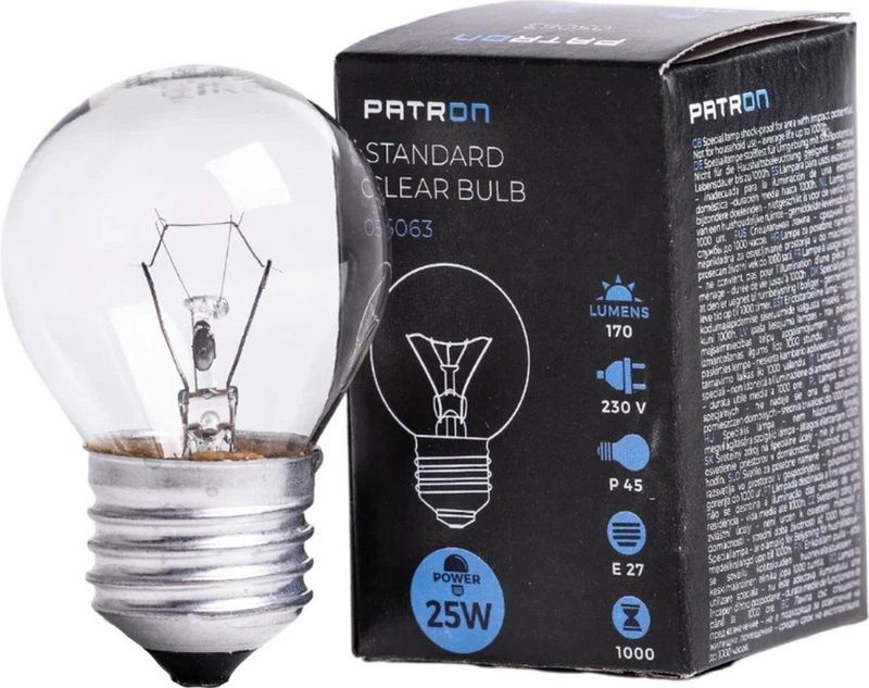 Patron - E27 Kogel Gloeilamp - Dimbaar - 25W - 2700K - 170 Lumen