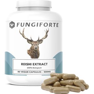 FungiForte - Reishi Extract 500mg - 90 stuks - Non-GMO - Lab Tested - Reishi Capsules - Paddenstoel Supplement