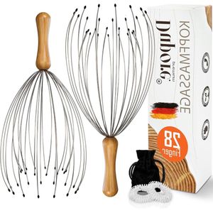 Hoofdmassage spin met 28 vingers - premium hoofdmassageapparaat - ontspannende hoofdkrultang - hoofdmassagespin voor ontspanning - hoofdmassagestaaf - hoofdkras - DUPORE. massage roller