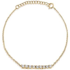Armband dames | armband dames 925 zilver | goudkleurig | zirkonia steen | bar armband | cadeau voor vrouw | kerstcadeau voor vrouw