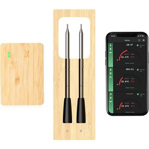 Lexium Vleesthermometer draadloos - Vleesthermometer bluetooth - Vleesthermometer digitaal - Digitale BBQ Thermometer Draadloos - Keukenthermometer