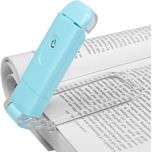 Oplaadbare leeslamp cliplamp voor in bed - 4 helderheidsinstellingen - 2 warme kleuren - oogbescherming - cadeau voor lezers - voor kinderen - Blauw .