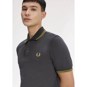 Fred Perry Twin tipped fred perry shirt - Anchor Grey Tennis Ball Yellow