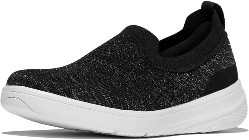 FitFlop - Super-Q Knit Slip-Ons - Zwart - Damesschoenen