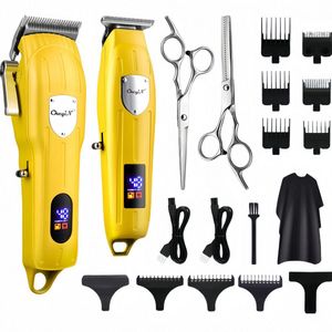 Tondeuse Mannen - Haartrimmer - Tondeuse Mannen Hoofdhaar - Trimmer voor Hoofd & Baard - Haar tondeuse - Trimmer - met 9 opzetkammen - geluidsarm - Geel