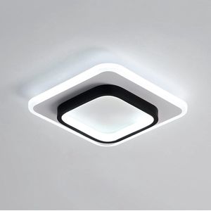 Goeco Plafondlamp - 24cm - Medium - LED - 22W - Vierkante Acryl - 6000K - Koel Wit