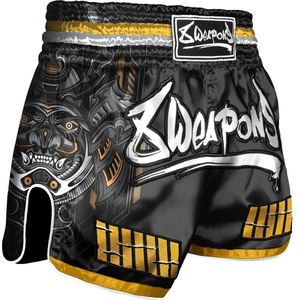 8 Weapons Muay Thai Short Samurai 2.0 Cyber Zwart Goud maat XXL