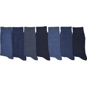 Inter Socks - Heren sokken - 7 paar - assortiment blauw - maat 39/42 - hoogwaardige katoen