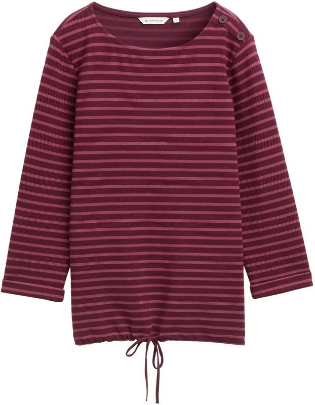 TOM TAILOR T-shirt voor dames, 38582 - Green Offwhite Thee Stripe, XL