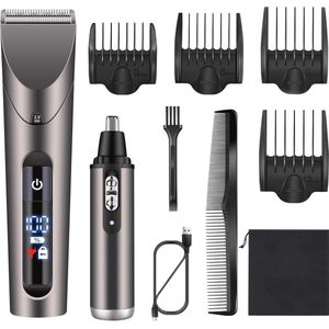 Draadloze Tondeuse en Grooming Kit voor Mannen - Baardtrimmer en Neustrimmer