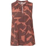 Blouse - Luchtig - Viscose - Met Vrouwelijke Kraag en Ruches - All-over Print