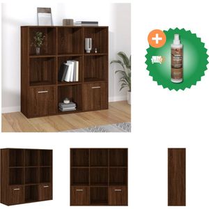 vidaXL Boekenkast 98x30x98 cm bruineikenkleurig - Kast - Inclusief Houtreiniger en verfrisser