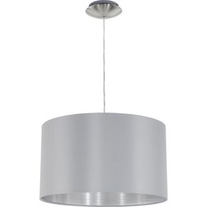 EGLO Maserlo - Hanglamp - 1 Lichts - Ø38 cm - Stof - Grijs, Zilver