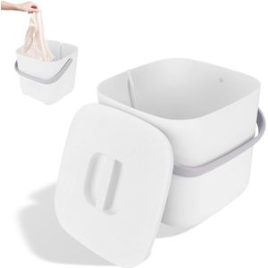 Draagbare Mini-wasmachine met USB Wasmand voor Thuis, Zakenreizen, College Kamer, RV en Appartement - 8L (Wit)