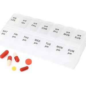 Pillendoosje I Pillendoos I Medicijn Doosje I Pil Box I Zondag t/m Zaterdag I 2 Weken I 14 dagen I Transparant