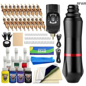 RFWR® Draadloze Tattoo Kit met LCD Display en Batterij - Complete Set voor Beginners en Professionals
