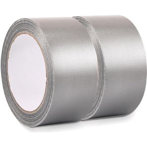 Zilver extra sterk textielband kleurrijk waterdicht met uitstekende kleefkracht industriële reparatietape 2 rollen 50 mm x 30 m