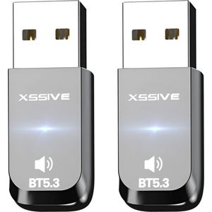 2x Xssive BTR01 Audio Bluetooth Receiver voor USB Autoradio, Subwoofer of Versterker