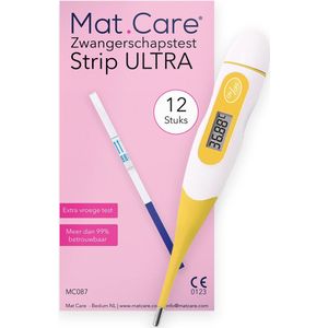 Mat Care ovulatiethermometer - BBT basal body temperature thermometer + 12 zwangerschapstest Strip Ultra