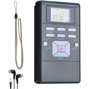Transistor Radio Op Batterijen - Transister FM-stereo - Draagbare Mini Noodradio - Radio Voor Rampen - Pocket Radio Speler - Grijs