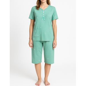 FINE WOMAN® Katoenen Capri Pyjama 2293 M groen