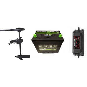Fluistermotor 66LBS + 110ah accu + 5ah acculader