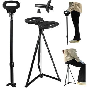 Lexium Wandelstok Opvouwbaar - Wandelstok met Zitje Opvouwbaar - Zitstok