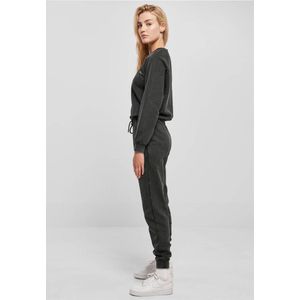 Urban Classics - Small Embroidery Long Sleeve Terry Jumpsuit - XL - Zwart