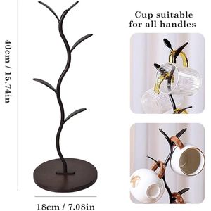 Decoratieve bekerhouder - modern design - multifunctioneel - 1 stuk - hout en metaal