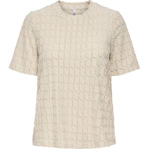 Only - T-shirt - Birch/Rose Gold - Glitter Top - Dames