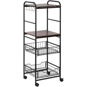 VidaLuxe - Mobiele Keukenkast - Keukentrolley - Keukenkast - Mobiel - Keukenkast Organizer - Magnetronkast - Keukenblok - Keukenkastje - Keukenkast Voor Magnetron - Kast - Kastje - Kasten - Organizer - Organizers - Opbergrek - Opberg Rek