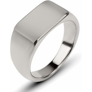 Zegelring Heren Zilver Kleurig - Cadeau voor Man - Mannen Cadeautjes Accesoires